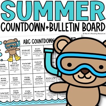 Preview of ABC Countdown to Summer EDITABLE Summer Bulletin Board Summer Activities Craft