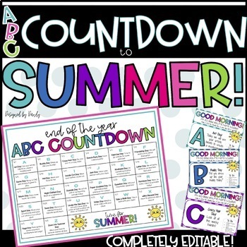 ABC Countdown to Summer | End of the Year Activities | Editable in ...