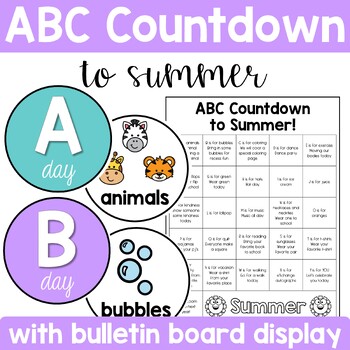 Preview of ABC Countdown to Summer with Pictures for Pre-K, TK, and Kindergarten