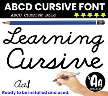 Preview of ABC Cursive writing font Bold for tracing Alphabet Letters and handwriting