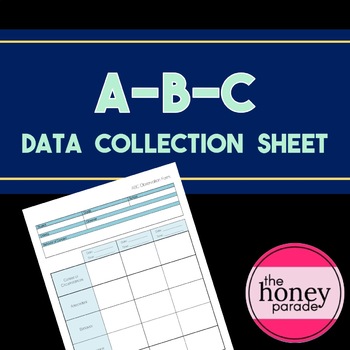 Preview of ABC Data Collection Sheet - Perfect for ABA therapists and teachers!