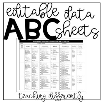 Preview of ABC Data Sheets (Editable)