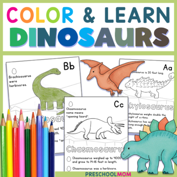 abc dinosaur worksheets by preschool mom teachers pay teachers