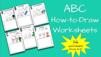 Preview of ABC Drawing Tutorials Book - How to Draw Worksheets