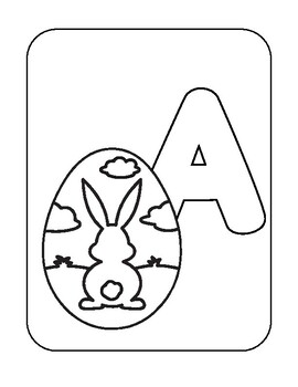 Preview of ABC Easter Alphabet Coloring Book for Kids