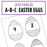 A-B-C Letters on Easter Eggs - Editable Word Doc Alphabet