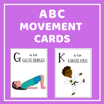 Preview of ABC Exercise & Movement Cards- Perfect for home, school, or therapy setting!