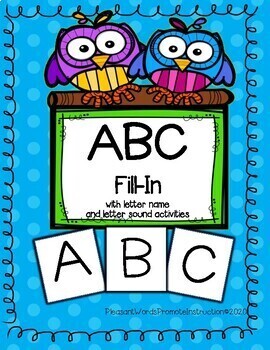 ABC Fill-in with letter name and letter sound activities (editable)