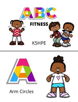 Preview of ABC Fitness Flash Cards, Physical Health Literacy, PE, Alphabet Exercises