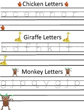 Preview of Animal Letter Practice