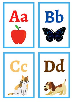 ABC Flashcards With Pictures, Printable Uppercase and Lowercase ...