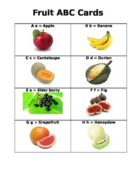 Preview of ABC Fruit Cards