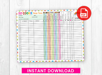 ABC Girl Scout Cookies Booth Tally Count Sheet Printable Smart Baker /  Different Prices and Blank Sheet Included 2022 (Instant Download) 