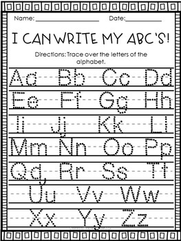 ABC Handwriting Practice by Teacher's Exhale | Teachers Pay Teachers