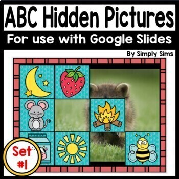 Preview of ABC Hidden Pictures Set 1 | Google Slides | Letter Sounds | Beginning Sounds