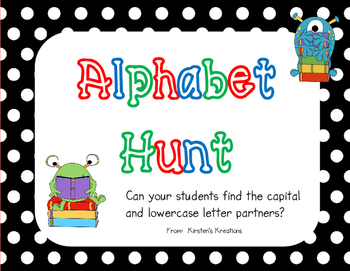 Preview of ABC Hunt matching uppercase and lowercase letter partners