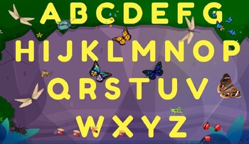 Preview of ABC Insect Theme Alphabet Chart, Printable PDF, Classroom Reading Resources, ESL