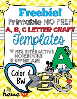 Preview of Letter Craft Templates A, B, C - NO PREP Color and BW