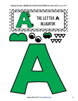 Letter Craft Templates A, B, C - NO PREP Color and BW by Preschool ...
