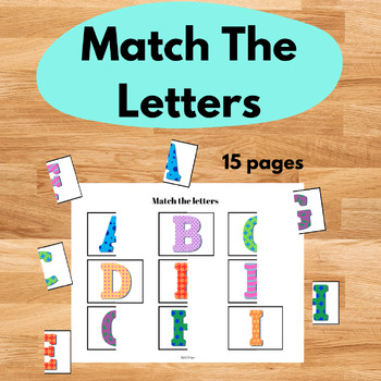 Preview of ABC Letter Matching Halves Puzzle, Uppercase and Lowercase Recognition