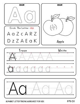 Alphabet Letter Tracing For Toddlers by MA-DA-TEACHER | TPT