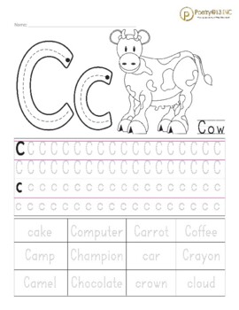 ABC Letter Worksheets: Handwriting & Sound Association by Poetry13 Inc