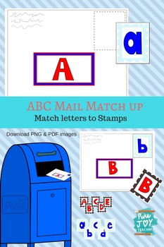 Preview of ABC Mail Match up, Dramatic Play FUN, lower case & capital letters, Post Office