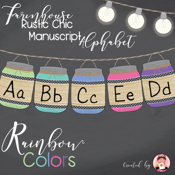 Preview of ABC Manuscript, Rainbow Colors (Editable)