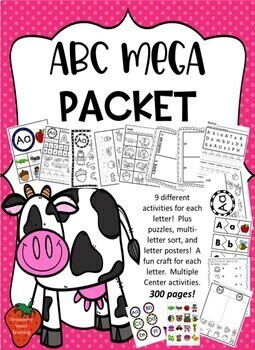 Preview of ABC Mega Packet!! With Self Check Easel Sort!