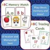ABC Memory Match Game and ABC Tracing Cards- Manuscript an