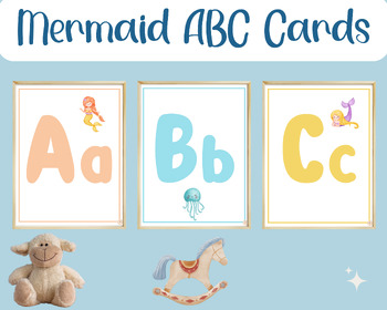 Preview of ABC Mermaid Posters, Alphabet Cards for Daycare and Kindergarten