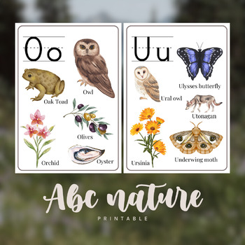 Preview of ABC Nature | Alphabet printable | Nature life