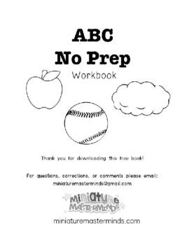 Preview of ABC No Prep Work Book Free Printable
