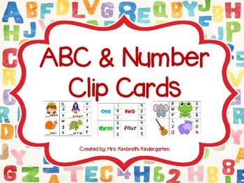 ABC & Number Clip Cards by Meaghan Kimbrell | TPT