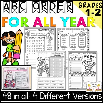 Preview of ABC ORDER for ALL YEAR -SPRING-SUMMER-FALL-WINTER PRINTABLES- ABC ORDER