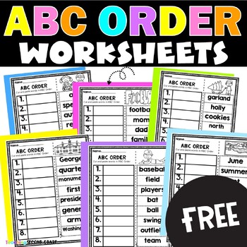 Preview of ABC Order Worksheets - Free Alphabetical Order Practice for 1st and 2nd Grade