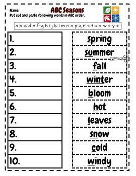 abc order first grade by robin wilson first grade love tpt