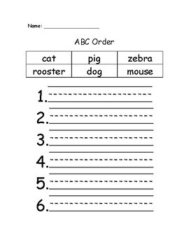 ABC Order by kindercorner18 | TPT