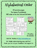 ABC Order 60 Worksheets Alphabetical Order US spelling