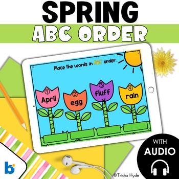 Preview of ABC Order | Alphabetical Order | Boom Cards | Spring