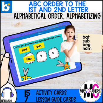 Preview of ABC Order | Alphabetical Order Digital Task Cards 1st and 2nd Letter