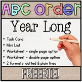 ABC Order / Alphabetical Order Freebie