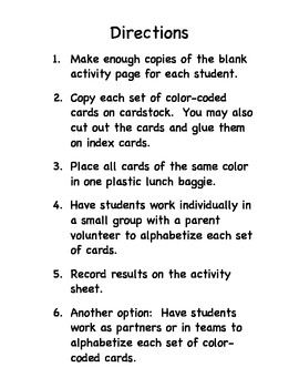 ABC Order: Alphabetizing to the Third Letter, Common Core Aligned