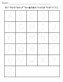 ABC Order Chart *FREE* by That Special Sparkle Teacher | TPT