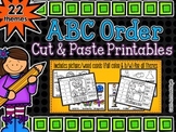 ABC Order Cut and Paste Printables {22 themes}