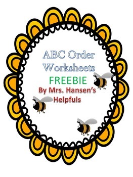 Preview of ABC Order FREEBIE