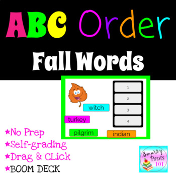 Preview of ABC Order Fall Words  l  BOOM Deck  l  Digital Activity