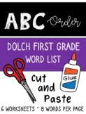 ABC Order First Grade Dolch Sight Word Cut and Paste Packet
