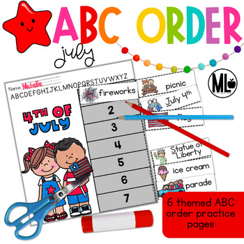 ABC Order July by GlueSticks and Crayons by Michelle Lanning | TPT