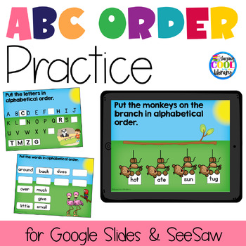 Preview of ABC Order Practice for Google Slides (Alphabetical Order)